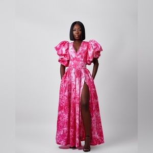 Sika Shuri 100% Cotton Handmade Pink Tie Dye Maxi Dress